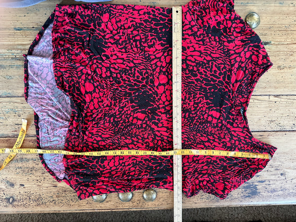 Simply Emma Red Cheetah Print Blouse