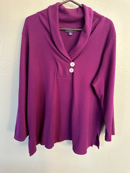 Roaman's Purple Long Sleeve Blouse