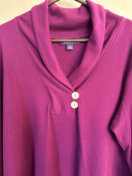 Roaman's Purple Long Sleeve Blouse