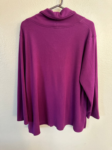 Roaman's Purple Long Sleeve Blouse