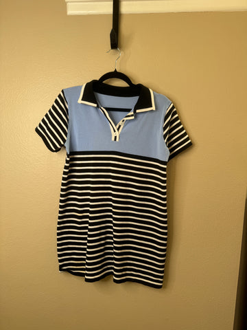 Zaful Women's Black Striped Polo