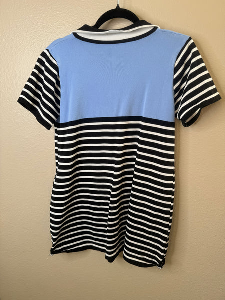 Zaful Women's Black Striped Polo