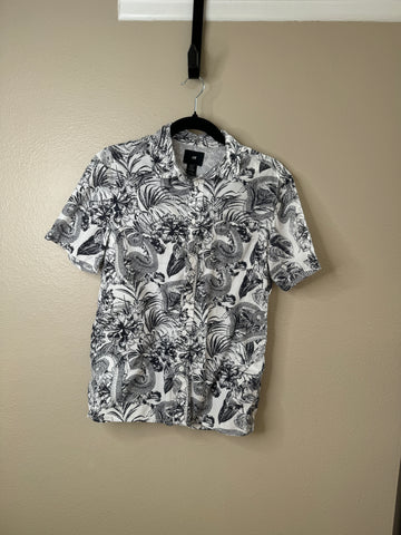 H&M Men's White Floral Shirt