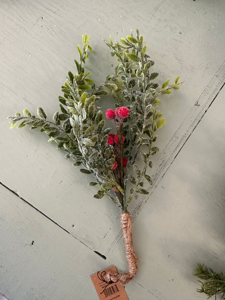 Hanging Faux Evergreen & Berry Bunch