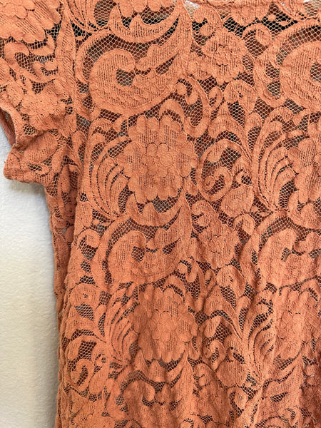 Ann Taylor Loft Lace Orange Blouse