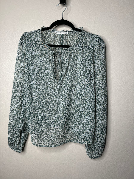 Abercrombie & Fitch Women's Green Floral Blouse