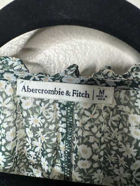 Abercrombie & Fitch Women's Green Floral Blouse