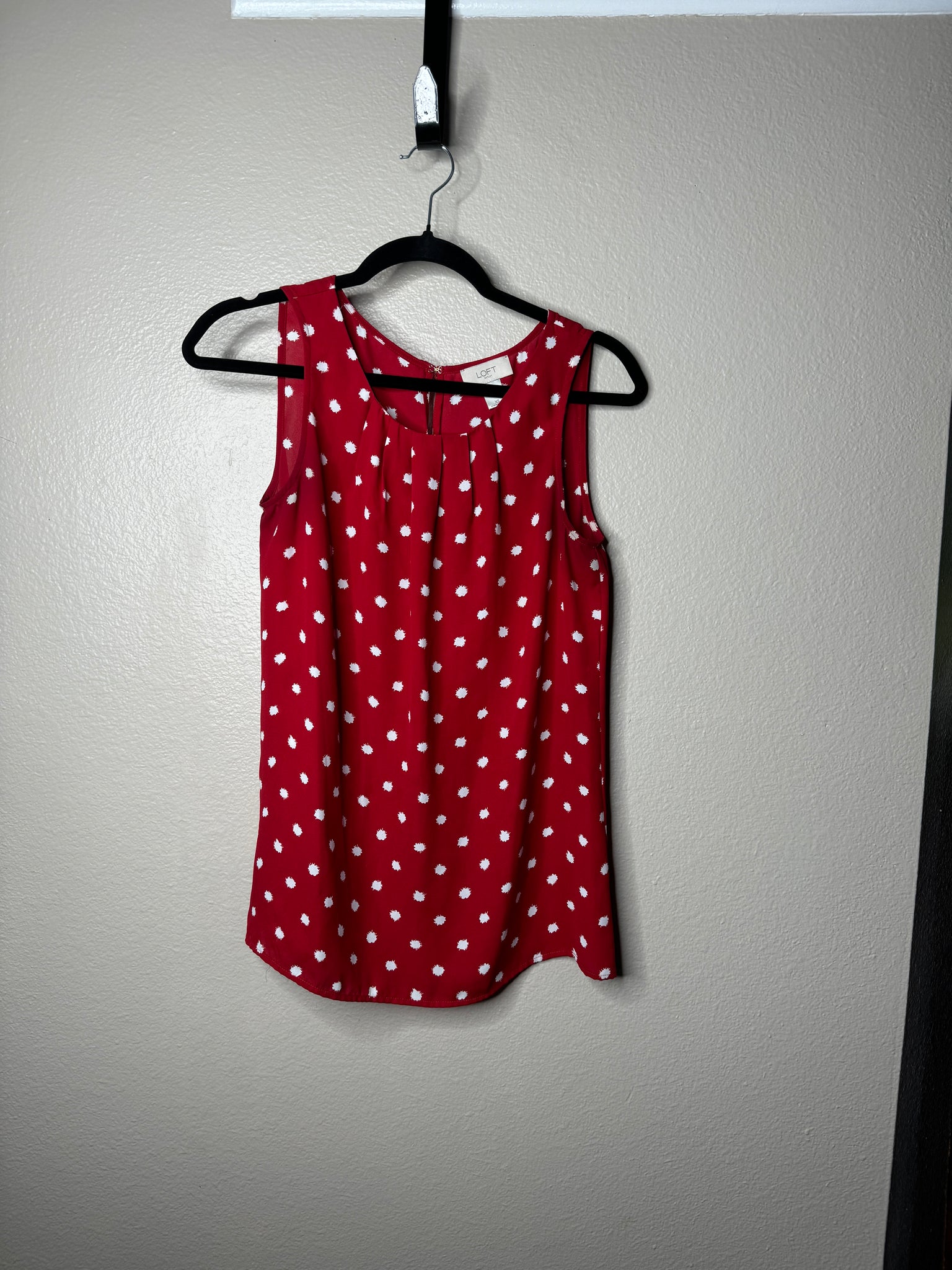 Loft Outlet Women's Red Polka Dot Blouse