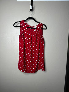 Loft Outlet Women's Red Polka Dot Blouse