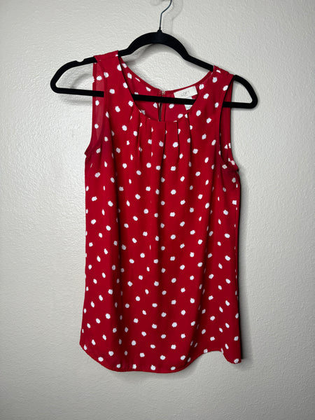 Loft Outlet Women's Red Polka Dot Blouse