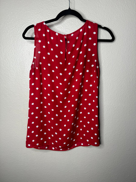 Loft Outlet Women's Red Polka Dot Blouse