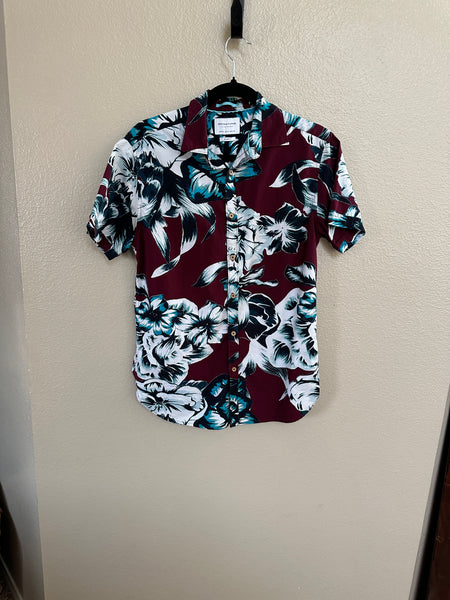 Denim & Flower Men's Hawaiian Short Sleeve Collared Shirt