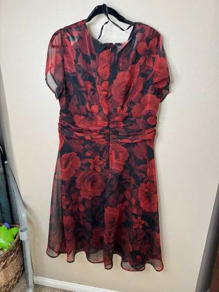 Dressbarn Women's Black & Red Dress