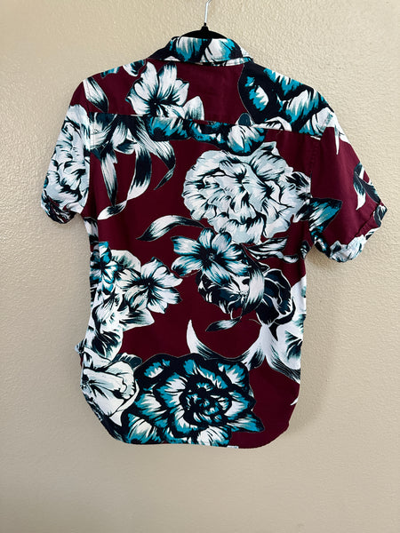 Denim & Flower Men's Hawaiian Short Sleeve Collared Shirt