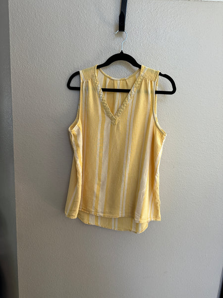 Yellow Line Sleeveless Blouse