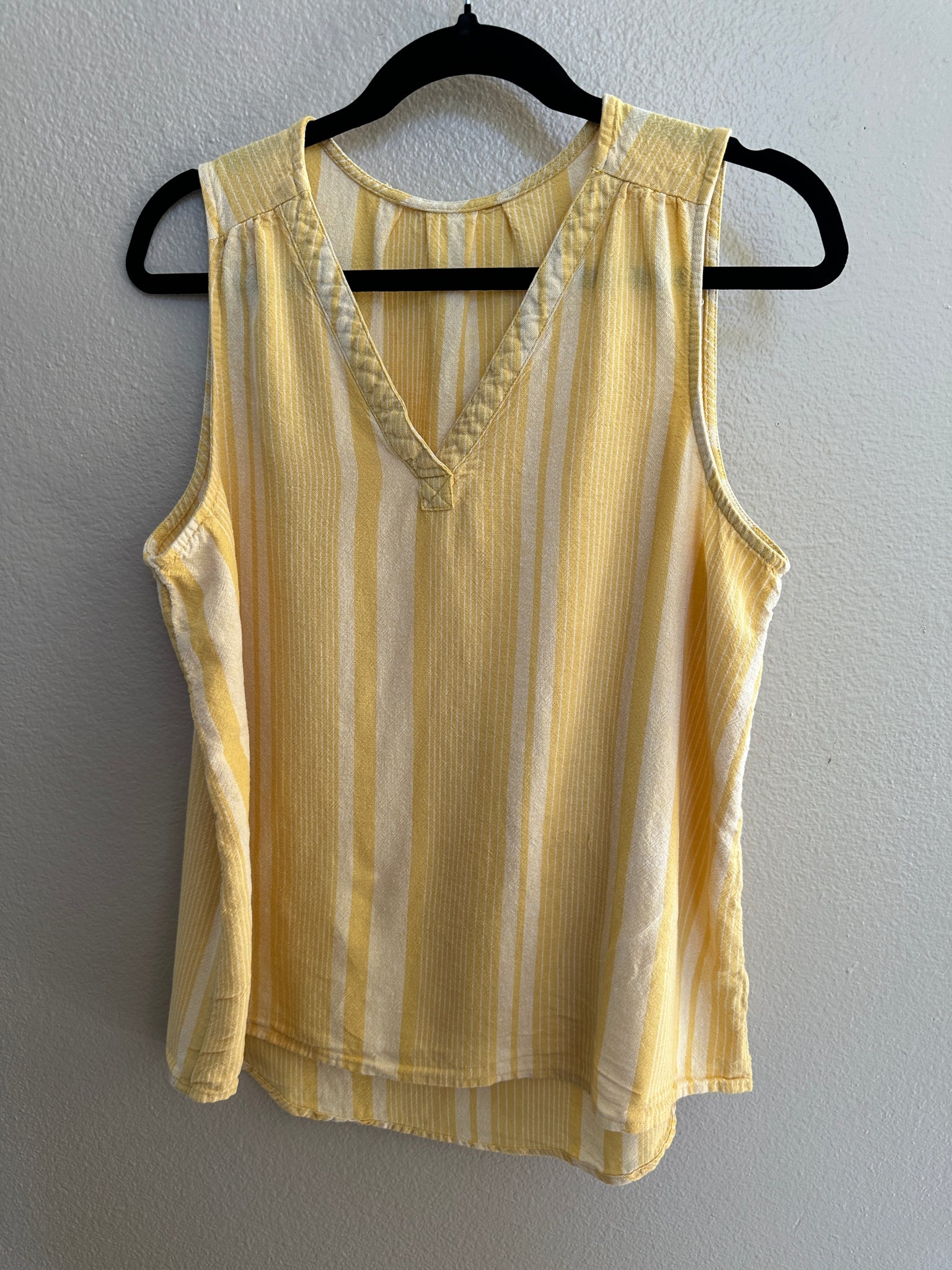 Yellow Line Sleeveless Blouse