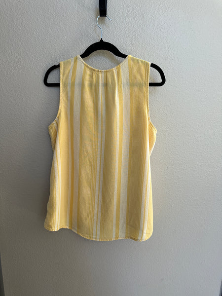 Yellow Line Sleeveless Blouse