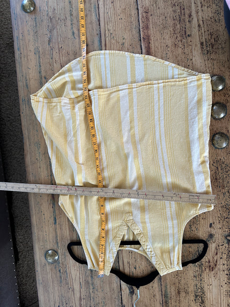 Yellow Line Sleeveless Blouse