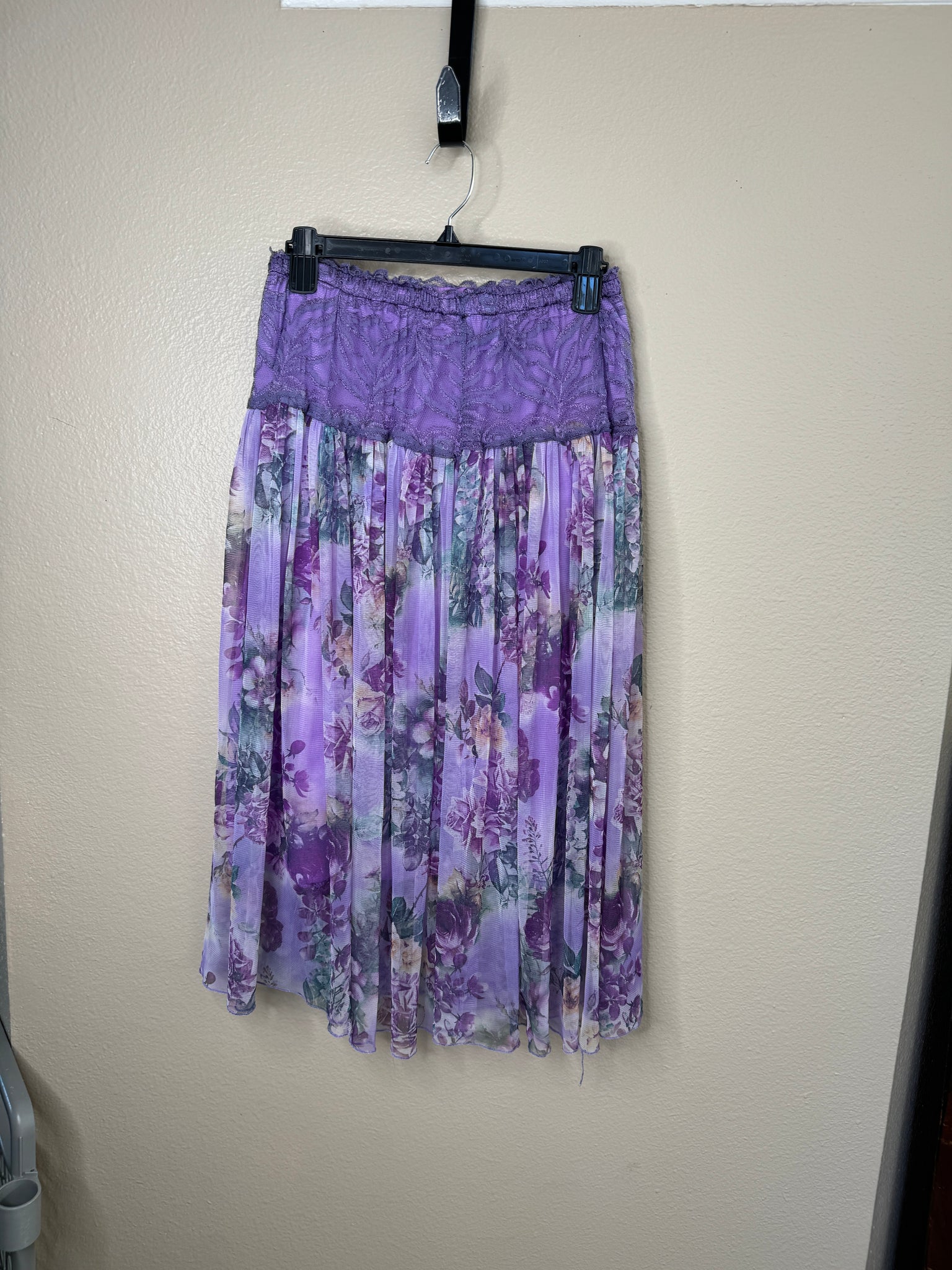 Women's Purple Floral Long Skirt