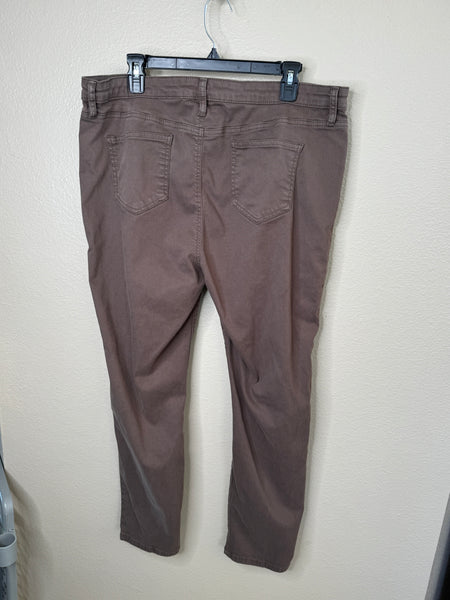 Buffalo David Bitton Women's Hannah High Rise Soft Stretch Skinny Brown Pants