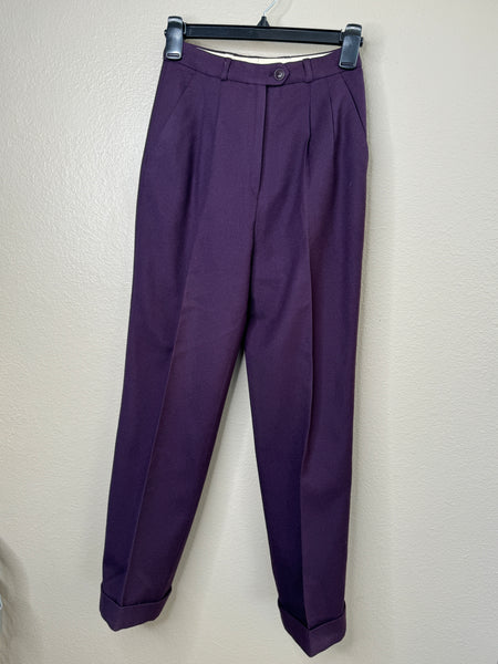 Vintage Louis Feraud Women's Purple Dress Pants