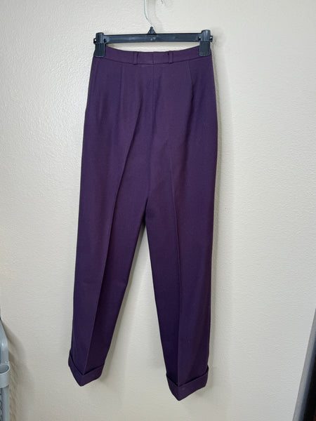 Vintage Louis Feraud Women's Purple Dress Pants