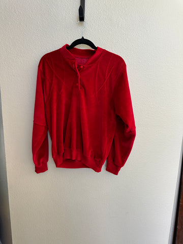 Vintage Red Velour Women's Sweatshirt