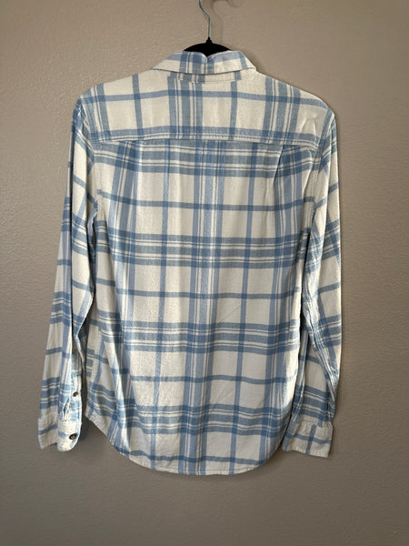 George Men's White & Blue Flannel Shirt