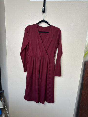 Women's Maroon Midi Dress