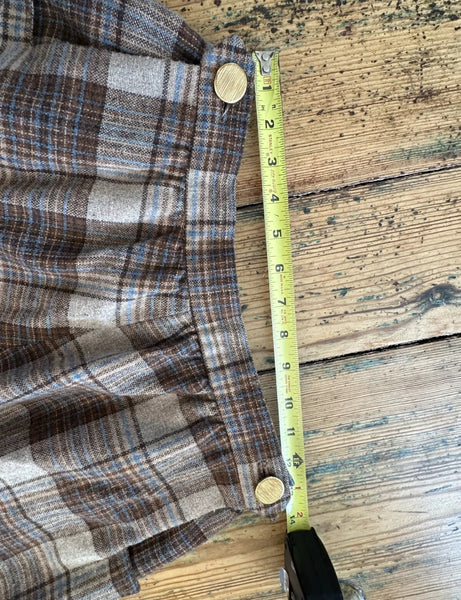 Vintage Front Panel Plaid Skirt