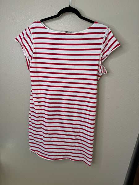 Milly Women's White Striped Dress Size XL