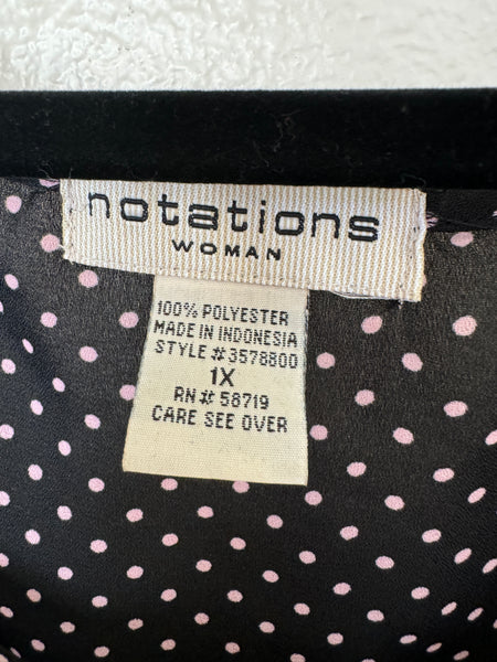 Notations Women's Black Sleeveless Blouse Size 1X