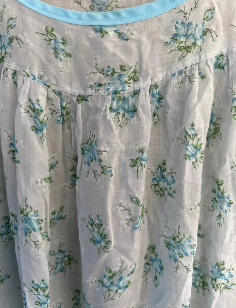 Vintage Blue and White Flowered Nightgown