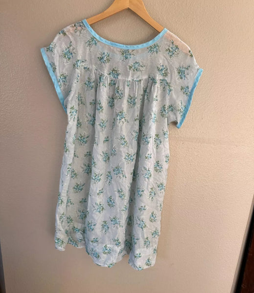 Vintage Blue and White Flowered Nightgown