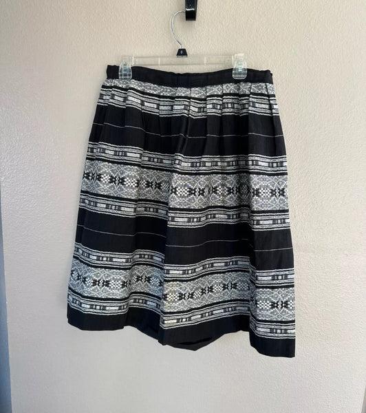 Vintage Black and White Patterned Skirt