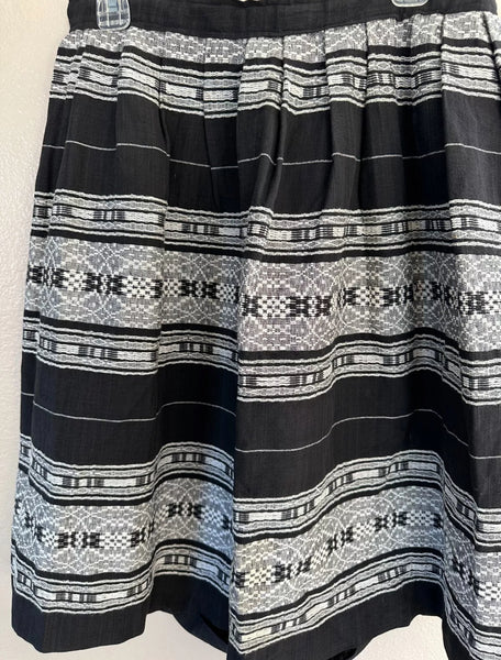 Vintage Black and White Patterned Skirt