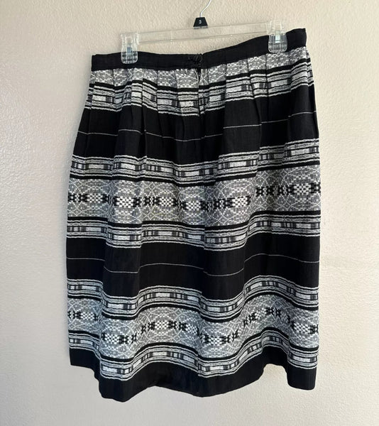 Vintage Black and White Patterned Skirt