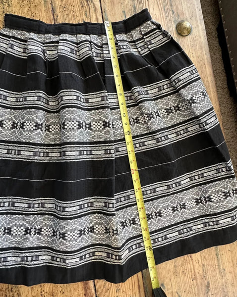 Vintage Black and White Patterned Skirt