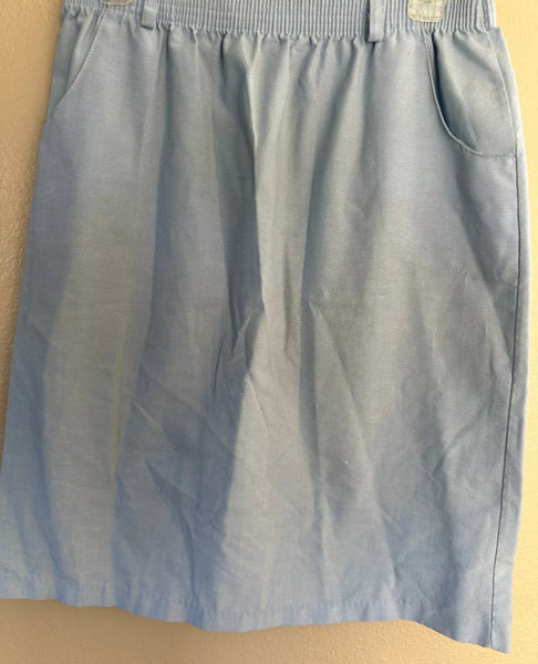 Vintage Ermane light blue Pencil skirt with pockets