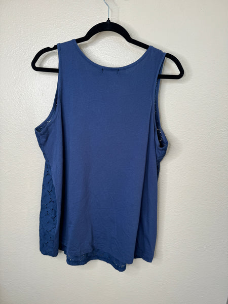 Linda Matthews Women's Blue Blouse-NWT Size XL