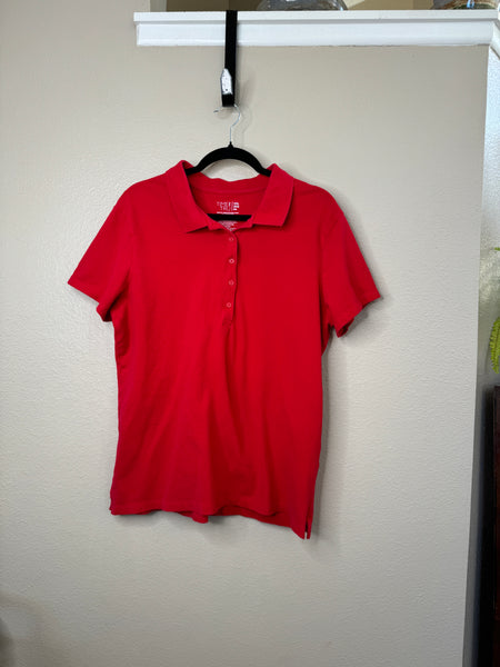 Time & Tru Women's Red Polo Size 2XL