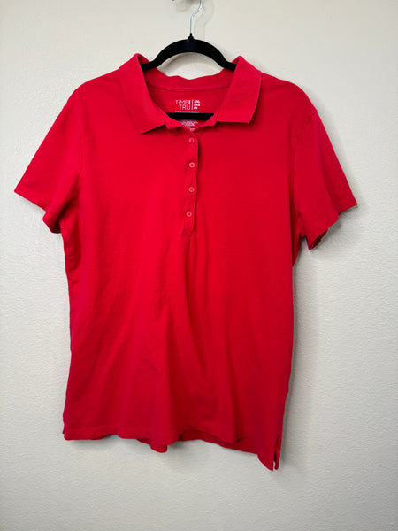 Time & Tru Women's Red Polo Size 2XL