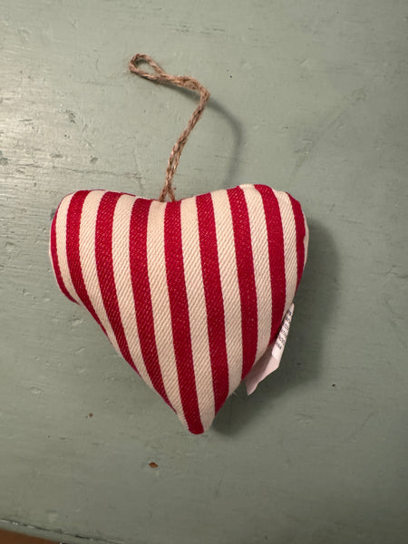 Christmas Fabric Stripe Heart/Tree/Star Ornament