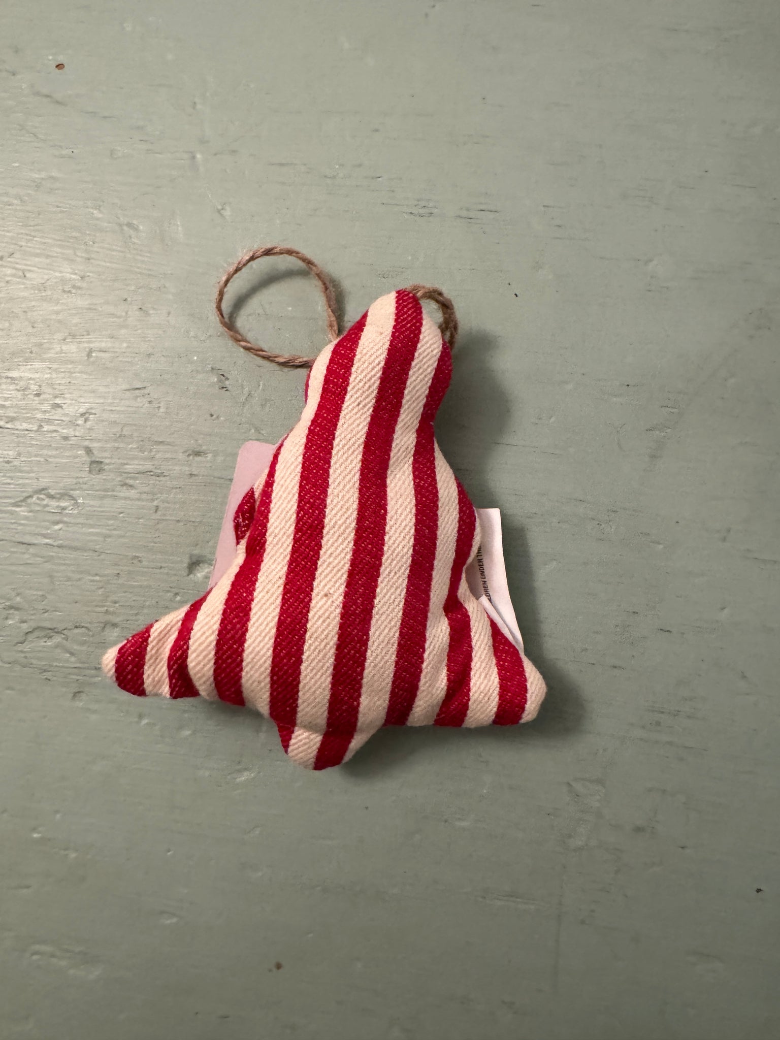 Christmas Fabric Stripe Heart/Tree/Star Ornament