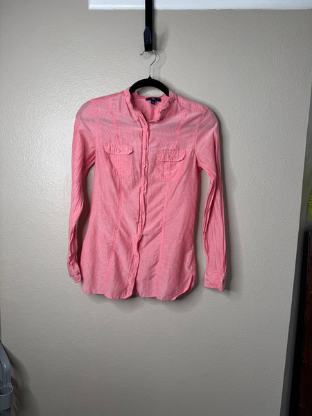 Gap Women's Pink Striped Blouse Size XS