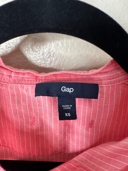 Gap Women's Pink Striped Blouse Size XS