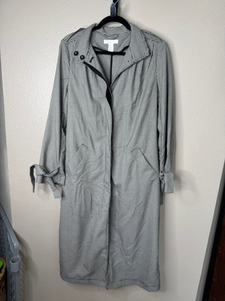 H&M Women's Houndstooth Trench Coat Size 6