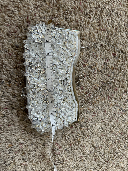 Silver Beaded Purse