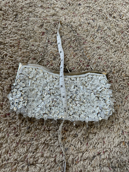 Silver Beaded Purse