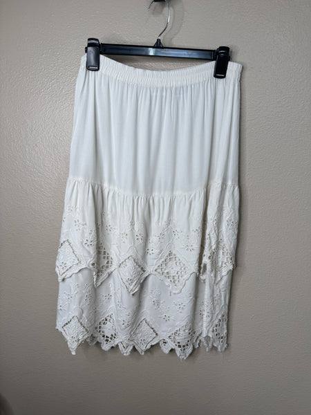 Vintage Bali Emerald Women's White Skirt